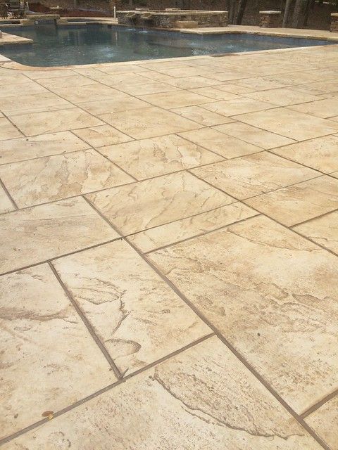 Tile-effect stamped concrete finish