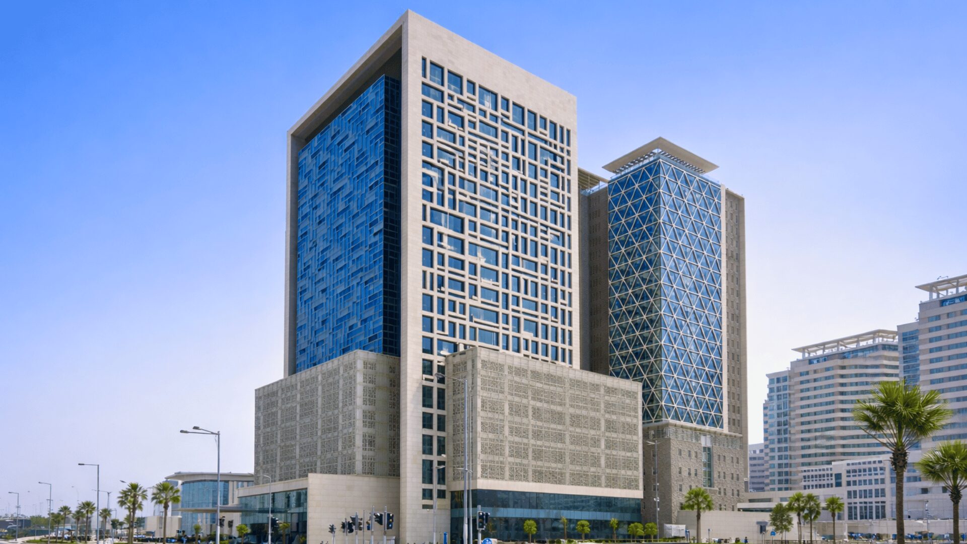 Modern commercial buildings in Qatar