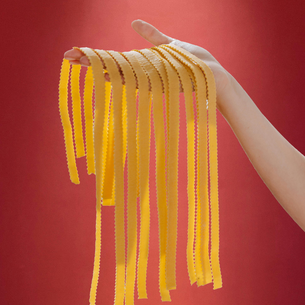 Fresh handmade Italian pasta strands